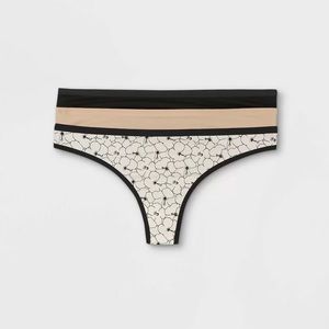 Women's 3pk Floral Print Cotton Thong